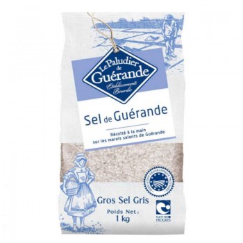 Durva természetes tengeri só Guérande Le Paludierből